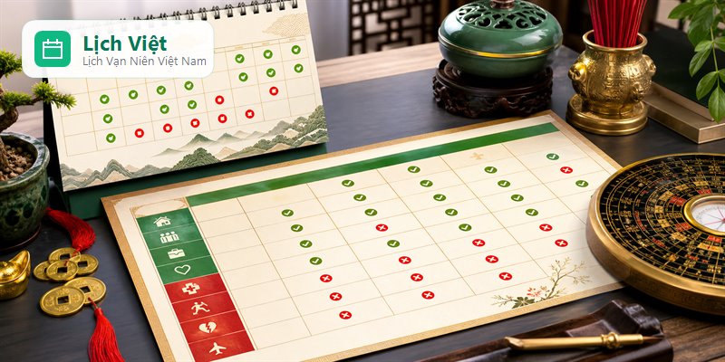 Xem ngày tốt xấu với sao tốt sao xấu và việc nên làm