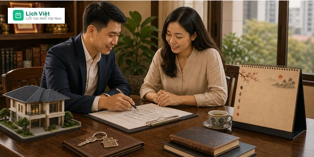 Cách ứng dụng ngày tốt ký giấy tờ mua bán nhà đất theo lịch âm trong đời sống